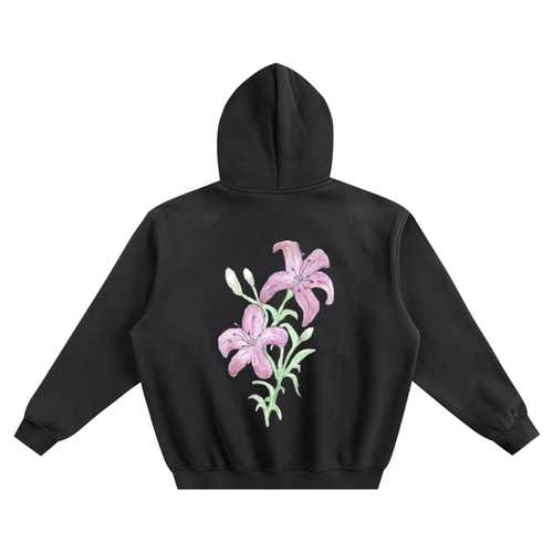 Lily Flower Fleeced Boxy Hoodie